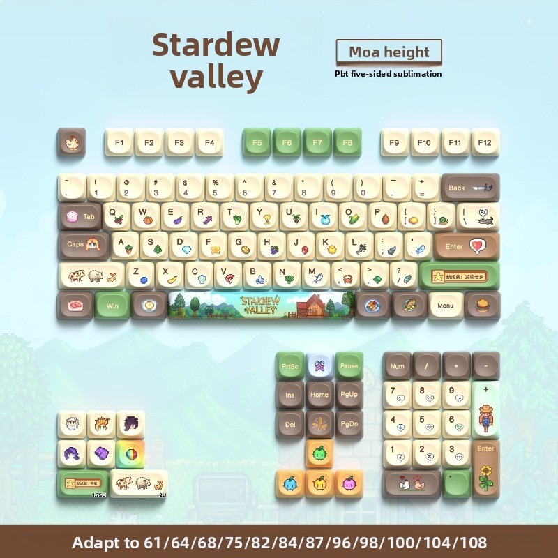 Gaming Keyboard Mechanical - 112 Stück Stardew Valley Custom Mechanische