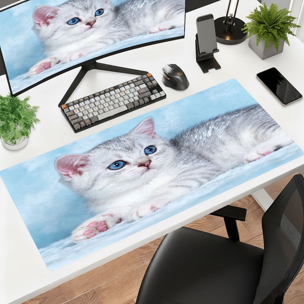 Gaming Keyboard Brand - Brand Iron Art Schreibtischunterlage, niedliches Kätzchen,