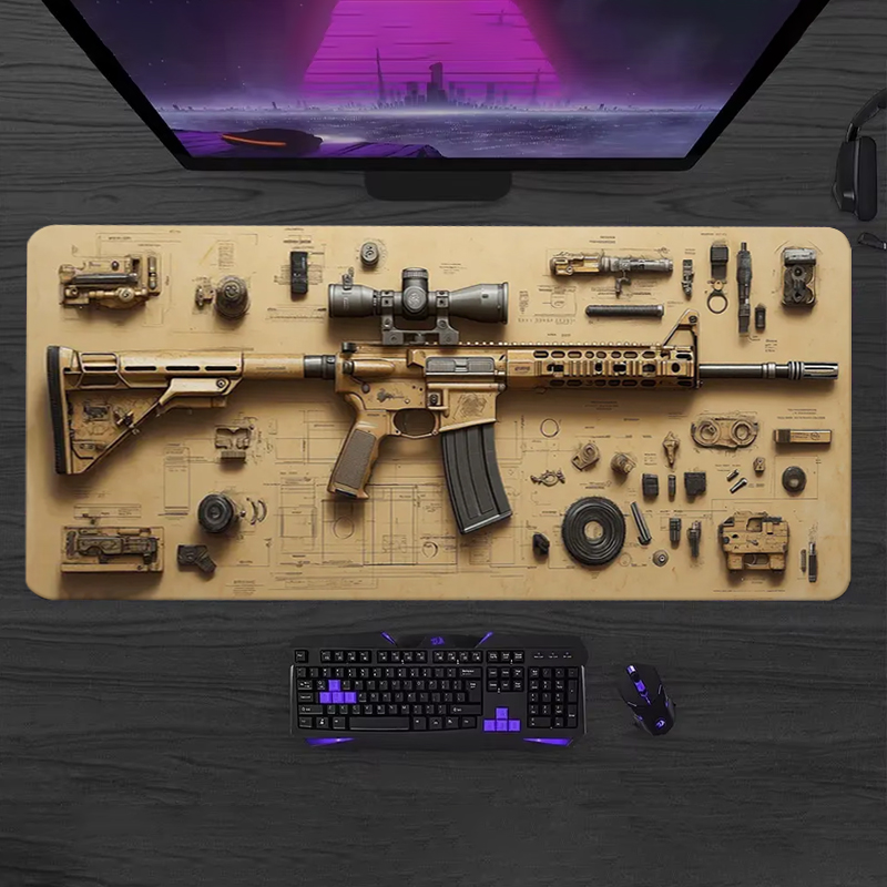 Gaming Keyboard And Mouse - Zerlegbares Weiches Gaming-Mauspad Großes Tastaturpad Topografisches