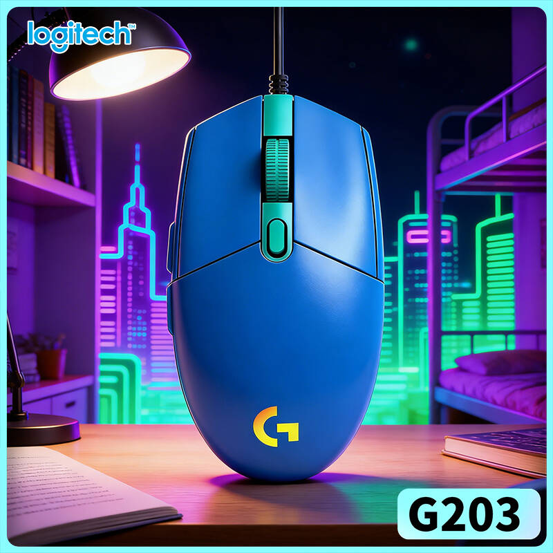 Logitech Mouse G203 - Logitech G203 kabelgebundene Gaming-Maus, ergonomisches, handflächenfreundliches