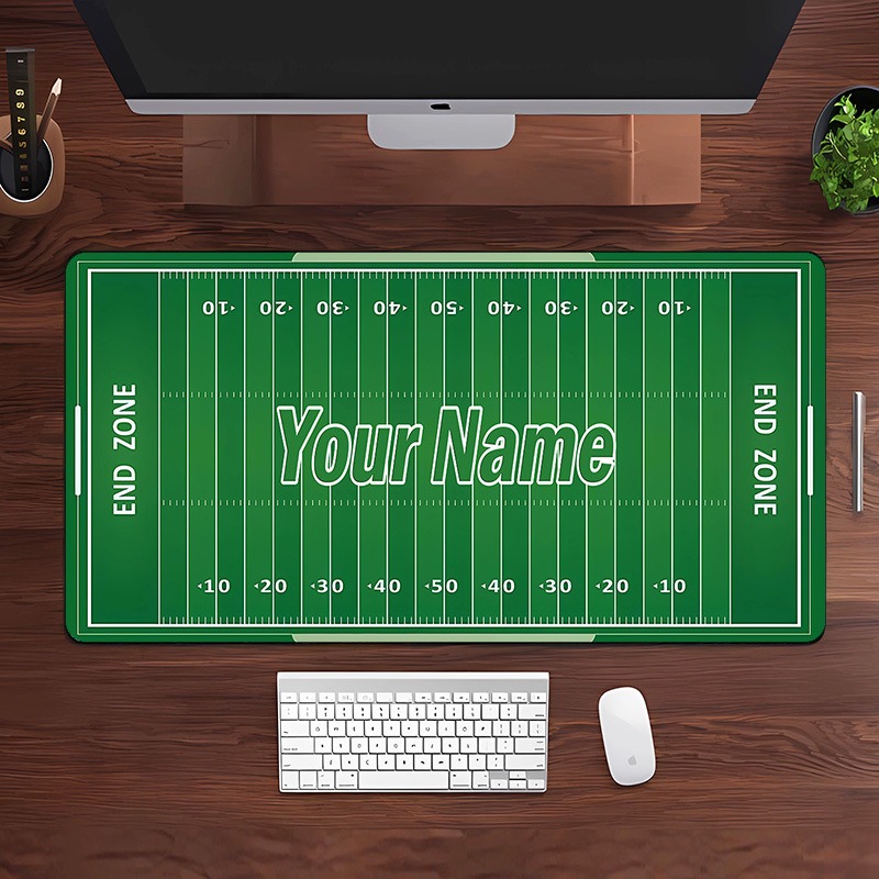 Gaming Keyboard Name - Personalisierte American Football Feld-Schreibtischunterlage, Rutschfeste Gummi-Tastaturunterlage