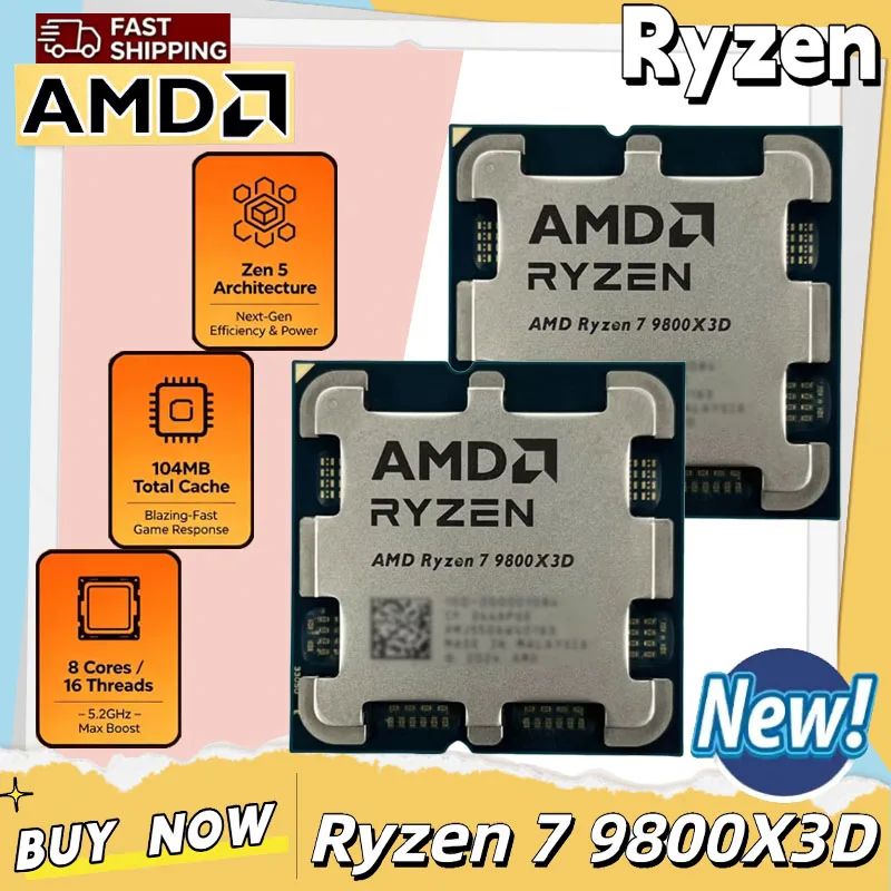 Amd Cpu Ryzen 7 - AMD Ryzen 7 9800X3D Gaming-CPU Bis