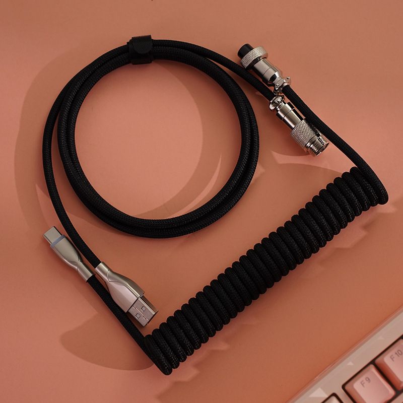 Gaming Keyboard Brand - Typ-C USB Aviator Spiralkabel für Gaming-Desktop