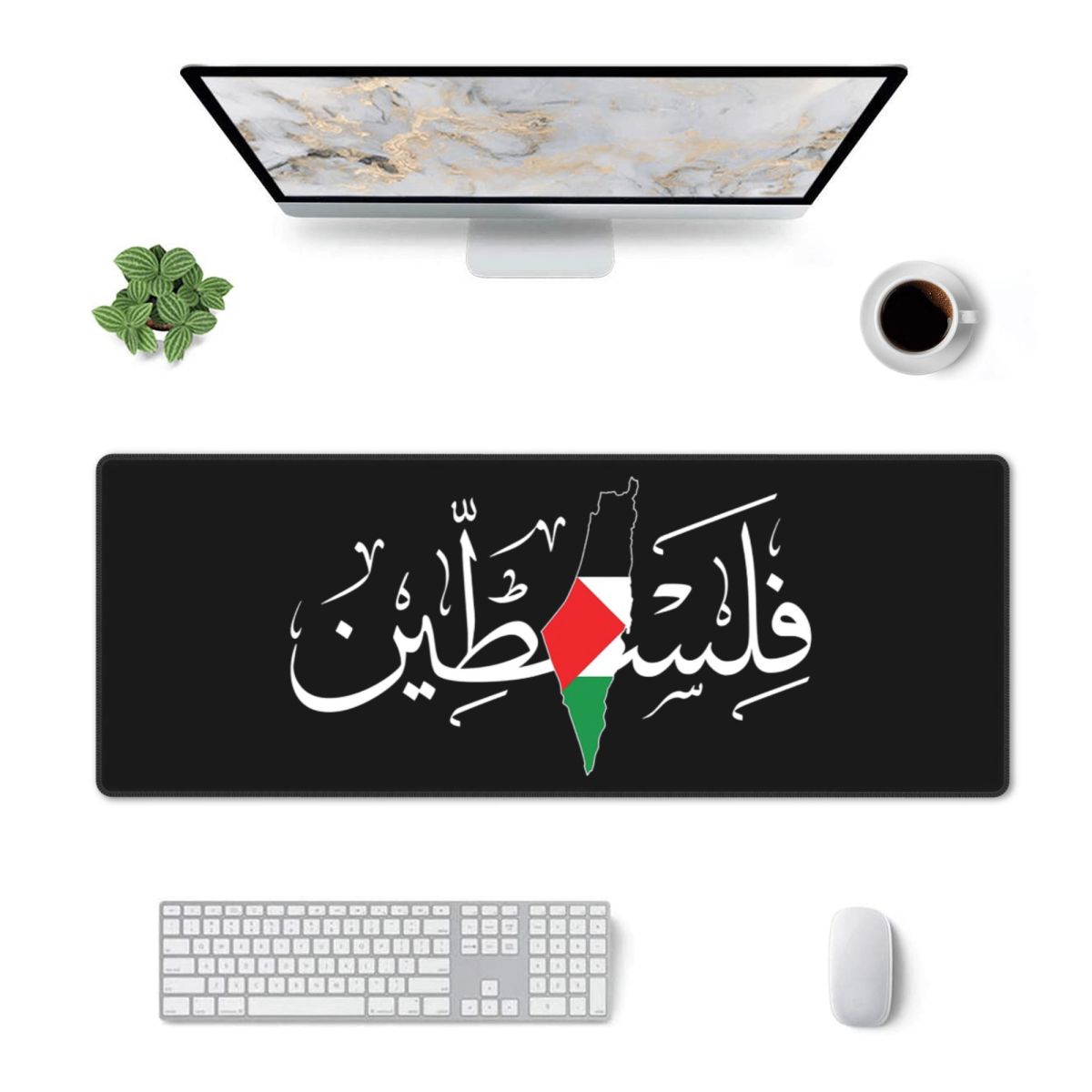 Gaming Keyboard Name - Große Mausmatte mit palästinensischer arabischer Kalligraphie,