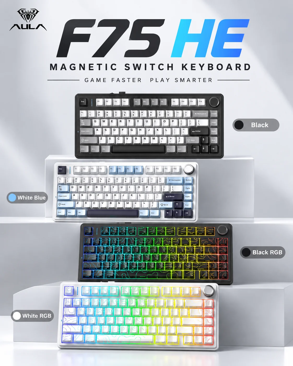 Gaming Keyboard Mechanical - AULA F75 HE Magnetische Tastatur 75%