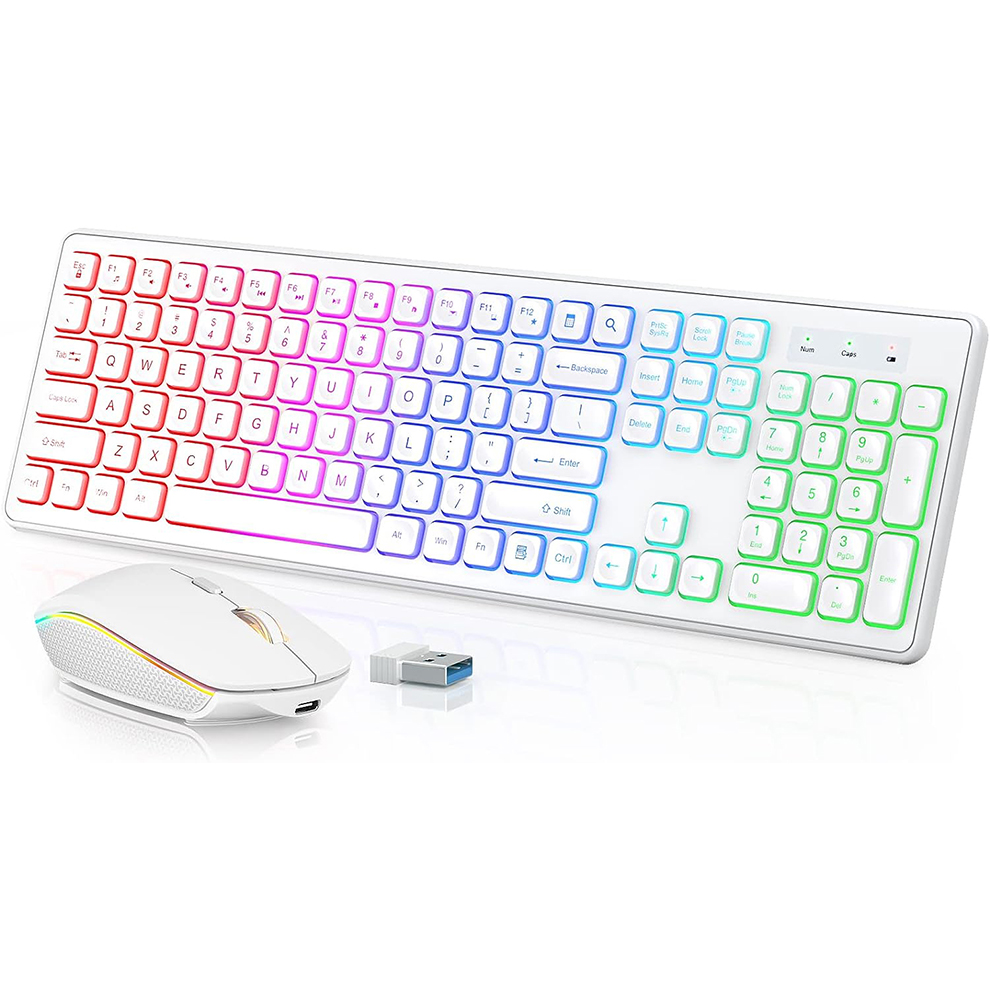 Gaming Keyboard That Is Quiet - Kabellose Tastatur und Maus mit Hintergrundbeleuchtung,