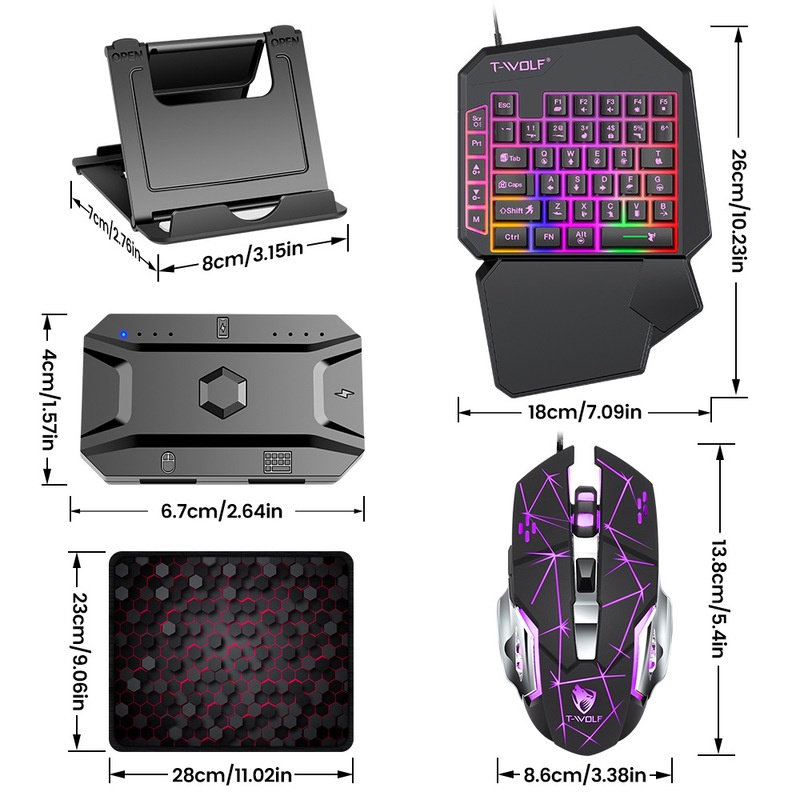 T-Wolf Tf950 5-in-1 Einhand-Ga – Gaming Keyboard And Mouse Converter For Mobile Bewertung und Preis