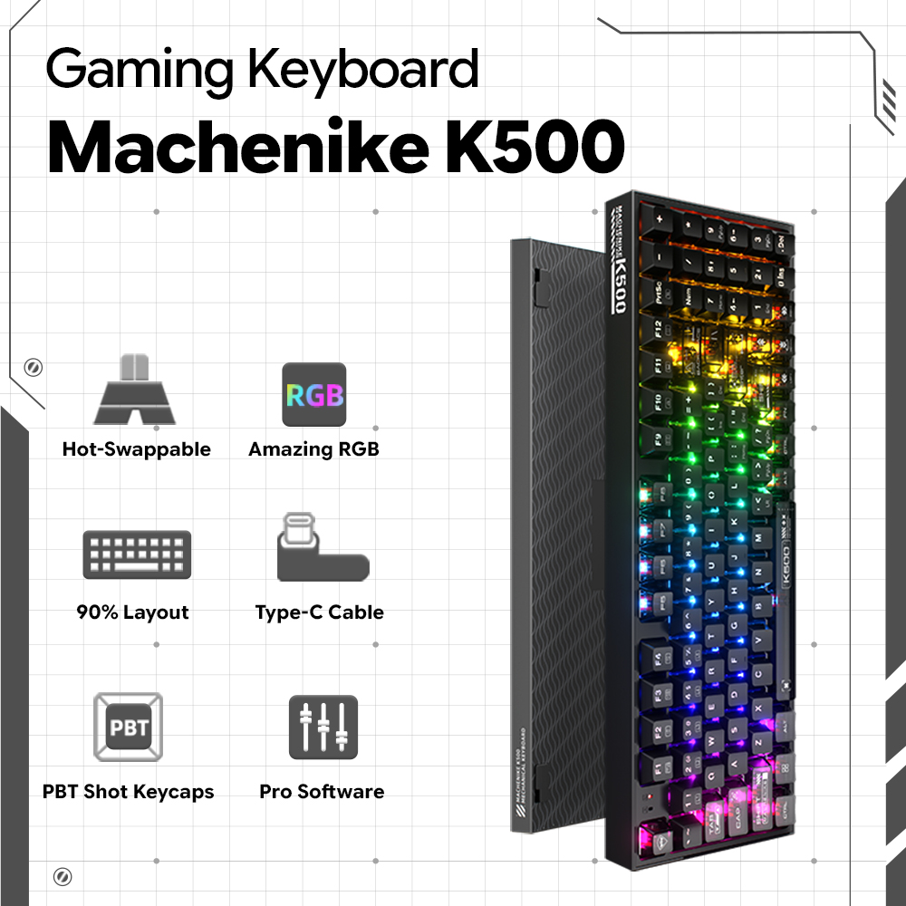 Machenike K500-B94 V2 Kabelgeb – Keyboard Gaming Transparent Bewertung und Preis