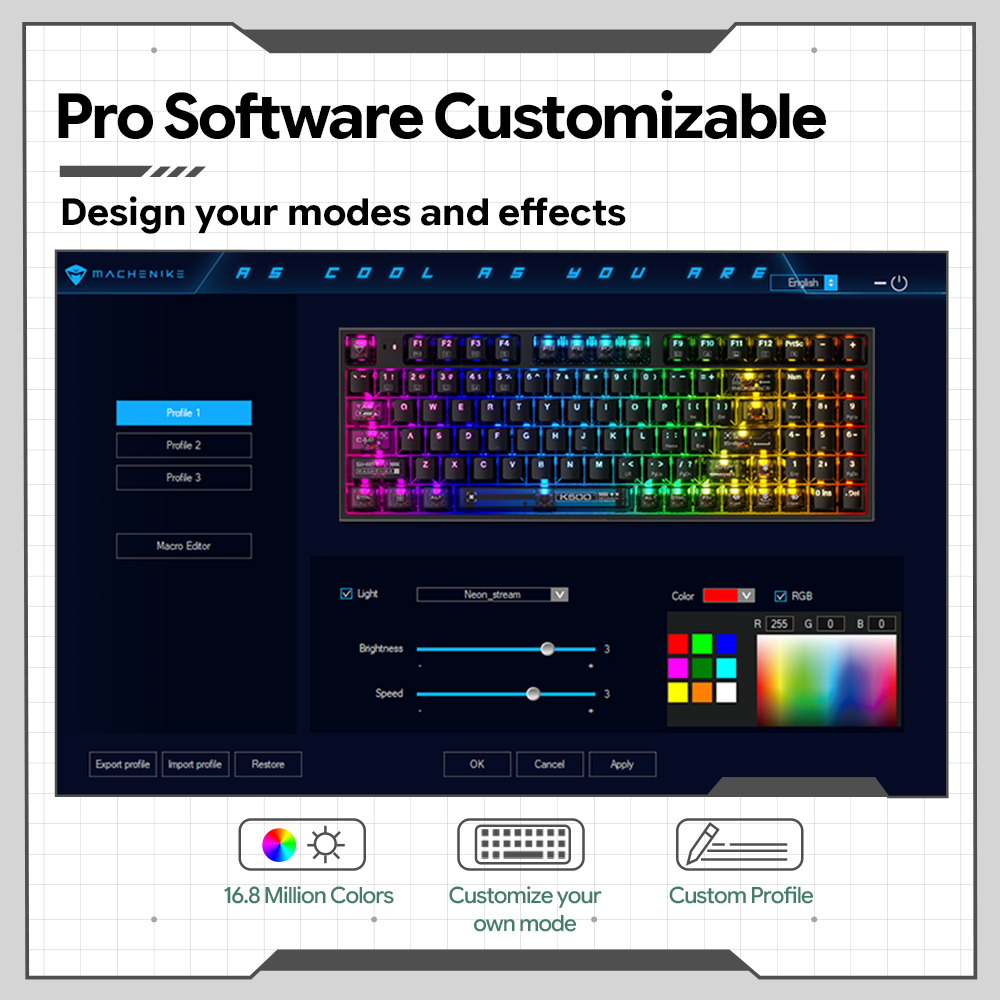 Machenike K500-B94 V2 Kabelgeb – Keyboard Gaming Transparent Bewertung und Preis